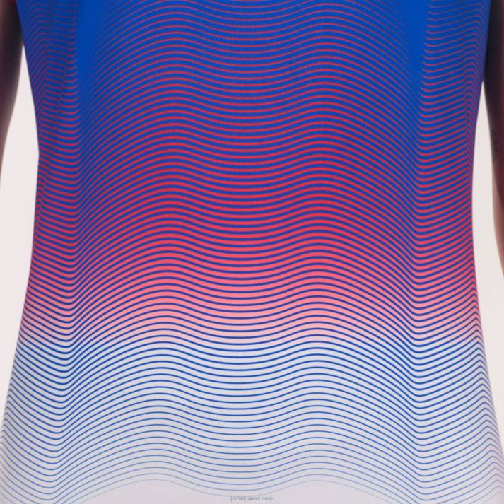 Joma 82P4R2599 أزرق ملكي أبيض أحمر قميص قصير الأكمام النخبة السابع نحيف