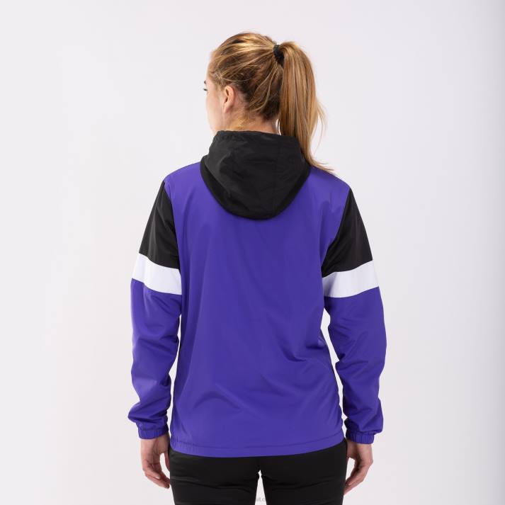 Joma 82P4R2601 أرجواني أسود أبيض طاقم سترة المطر رابعا نحيف