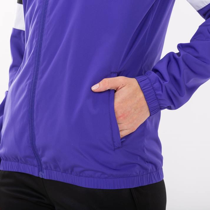 Joma 82P4R2601 أرجواني أسود أبيض طاقم سترة المطر رابعا نحيف