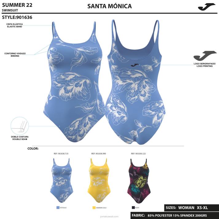 Joma 82P4R2618 أصفر ملابس السباحة سانتا مونيكا نحيف