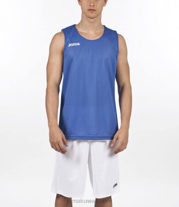 Joma 82P4R2639 أزرق ملكي أبيض بلا أكمام تي شيرت آرو