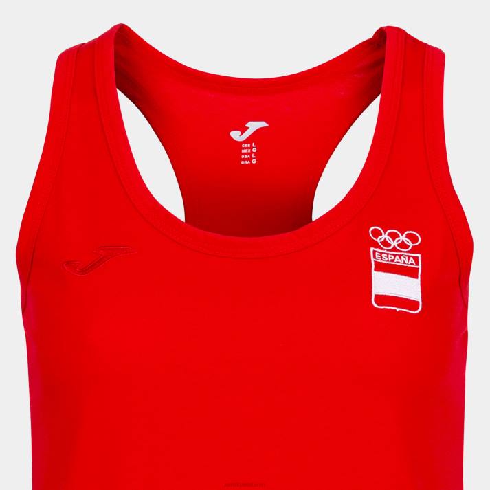 Joma 82P4R2640 أبيض بلا أكمام تي شيرت الترفيه اللجنة الأولمبية الإسبانية نحيف