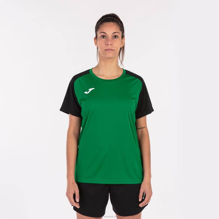 Joma 82P4R2652 أخضر أسود قميص بأكمام قصيرة أكاديمية رابعا نحيف