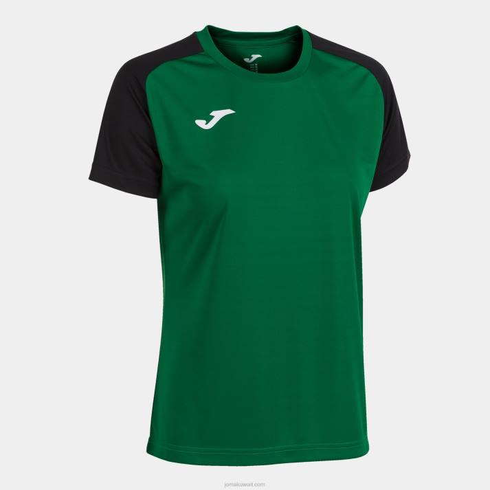 Joma 82P4R2652 أخضر أسود قميص بأكمام قصيرة أكاديمية رابعا نحيف