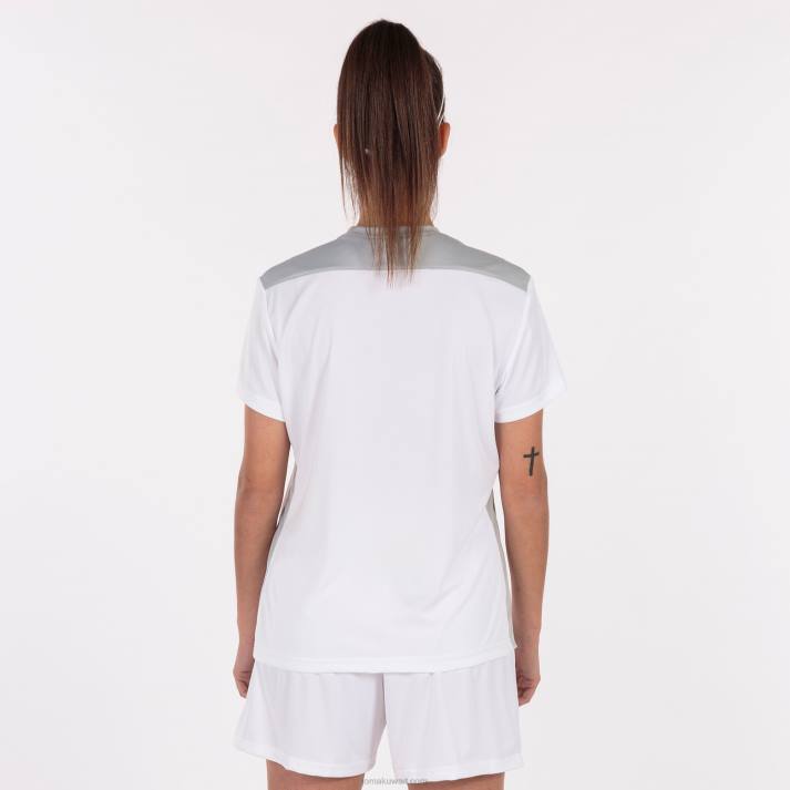 Joma 82P4R2661 ابيض رمادي بطولة قميص قصير الأكمام سادسا نحيف