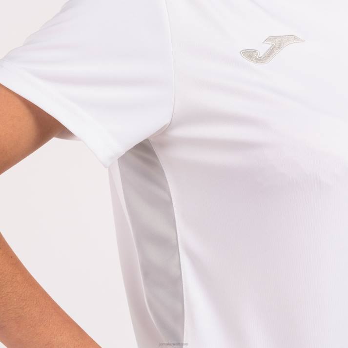 Joma 82P4R2661 ابيض رمادي بطولة قميص قصير الأكمام سادسا نحيف