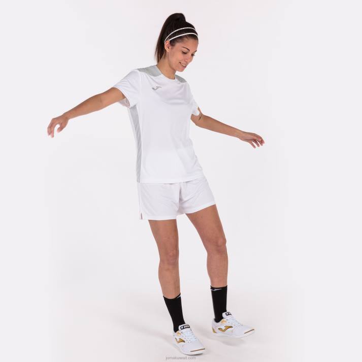 Joma 82P4R2661 ابيض رمادي بطولة قميص قصير الأكمام سادسا نحيف