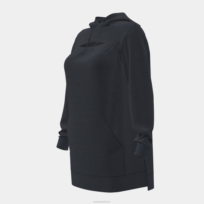 Joma 82P4R2663 أسود التنفس سترة مقنعين نحيف