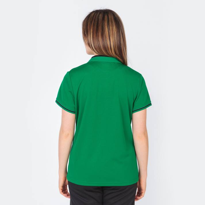 Joma 82P4R2667 أخضر أسود بطولة قميص بولو قصير الاكمام vi نحيف