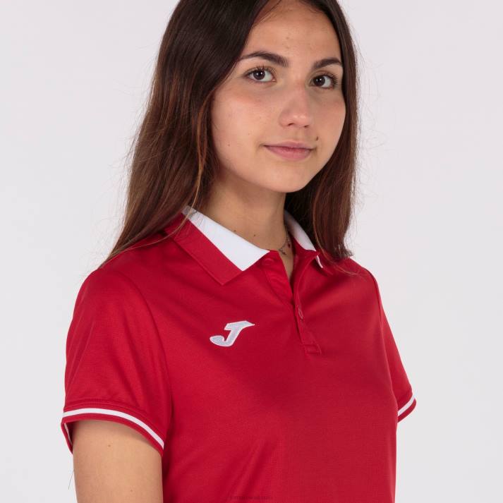 Joma 82P4R2669 احمر ابيض بطولة قميص بولو قصير الاكمام vi نحيف