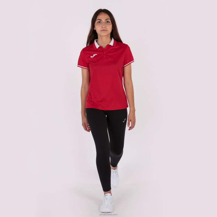Joma 82P4R2669 احمر ابيض بطولة قميص بولو قصير الاكمام vi نحيف