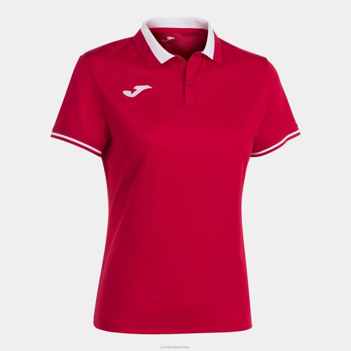 Joma 82P4R2669 احمر ابيض بطولة قميص بولو قصير الاكمام vi نحيف