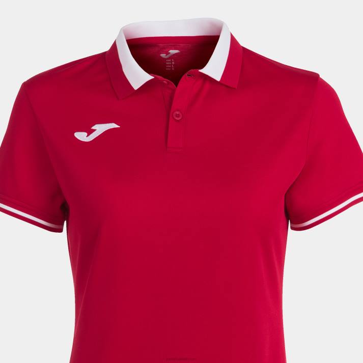 Joma 82P4R2669 احمر ابيض بطولة قميص بولو قصير الاكمام vi نحيف