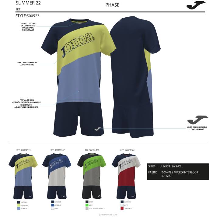 Joma 82P4R2673 الأزرق الداكن الأزرق الملكي وضع الصبي