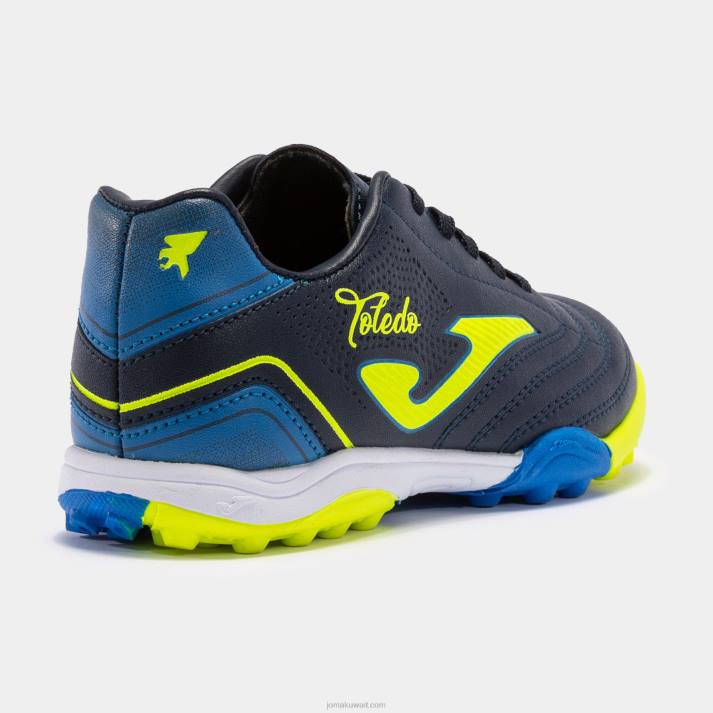 Joma 82P4R2699 الأزرق الداكن والأصفر حذاء كرة الصالات توليدو جونيور 23 للناشئين داخل المباني