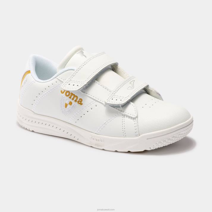 Joma 82P4R2714 ذهب ابيض الاحذية الكاجوال تلعب 22 صغار
