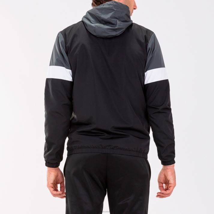 Joma 82P4R271 أسود رمادي غامق طاقم سترة المطر رابعا رجال