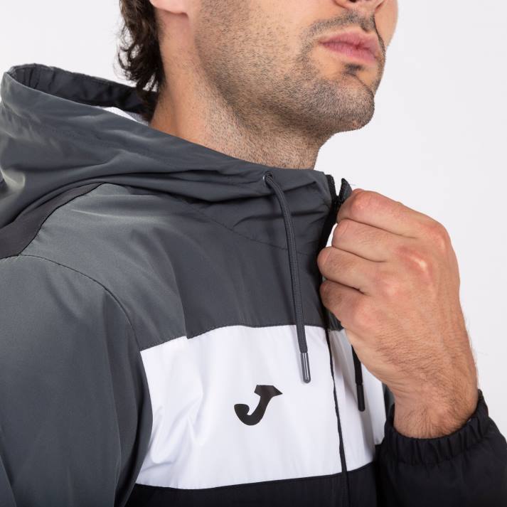 Joma 82P4R271 أسود رمادي غامق طاقم سترة المطر رابعا رجال