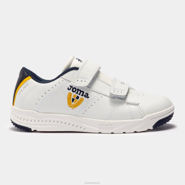 Joma 82P4R2722 أبيض أزرق كحلي زعفران فلوري الاحذية الكاجوال تلعب 22 صغار