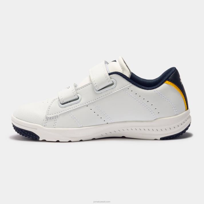 Joma 82P4R2722 أبيض أزرق كحلي زعفران فلوري الاحذية الكاجوال تلعب 22 صغار