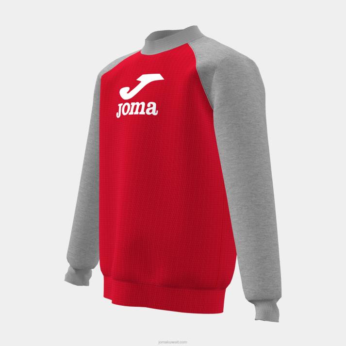 Joma 82P4R2764 مزيج أحمر رمادي قميص من النوع الثقيل صبي الأسد