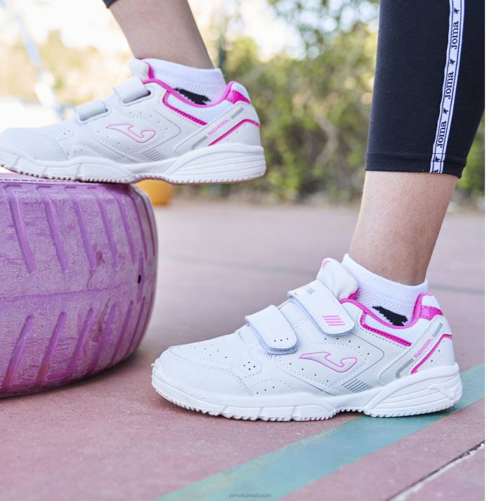 Joma 82P4R2774 الفوشيه الأبيض مدرسة احذية عادية 21 صغار