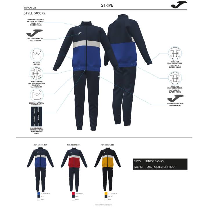 Joma 82P4R2785 الأزرق الداكن فتى رياضية شريطية