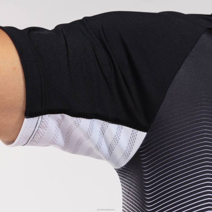 Joma 82P4R2835 أسود أبيض وردي فلوري قميص قصير الأكمام النخبة السابع رجال
