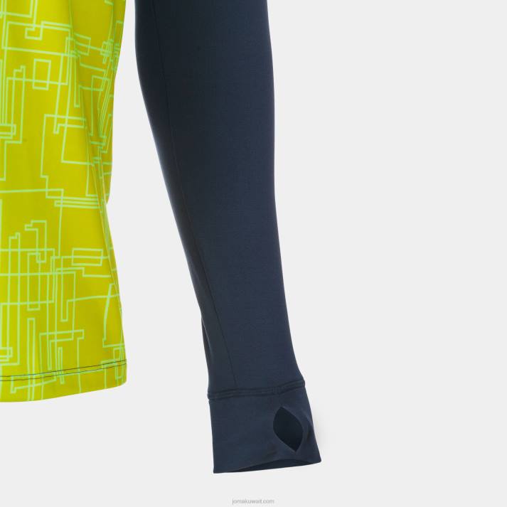 Joma 82P4R2837 الأزرق الداكن أصفر فلوري قميص من النوع الثقيل النخبة الثامن رجال