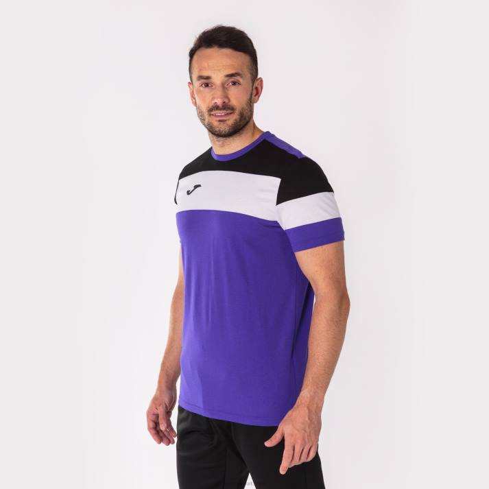 Joma 82P4R2843 أسود أرجواني قميص بأكمام قصيرة طاقم رابعا رجال