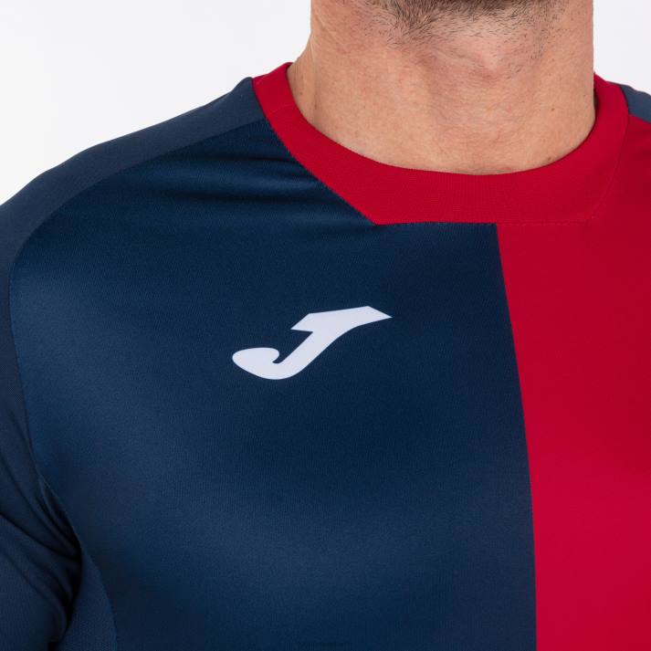 Joma 82P4R2846 الأزرق الداكن الأحمر قميص مدينة كم قصير رجال