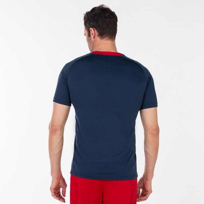 Joma 82P4R2846 الأزرق الداكن الأحمر قميص مدينة كم قصير رجال