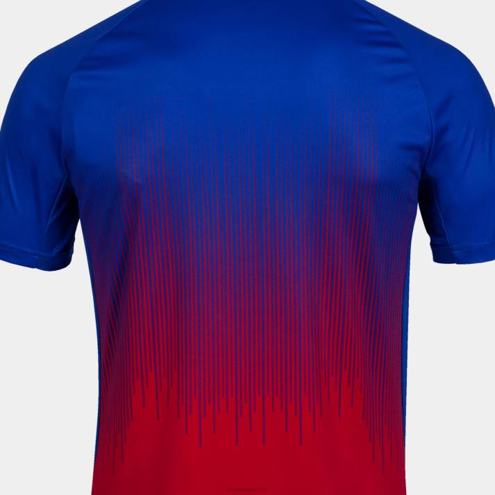 Joma 82P4R2857 أحمر أزرق ملكي قميص بأكمام قصيرة النمر الرابع رجال