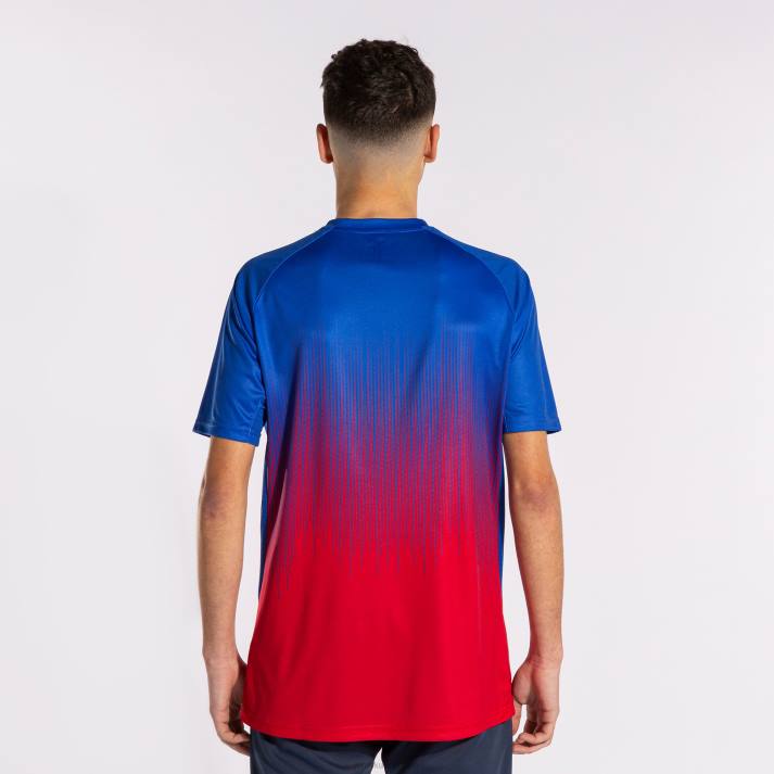 Joma 82P4R2857 أحمر أزرق ملكي قميص بأكمام قصيرة النمر الرابع رجال