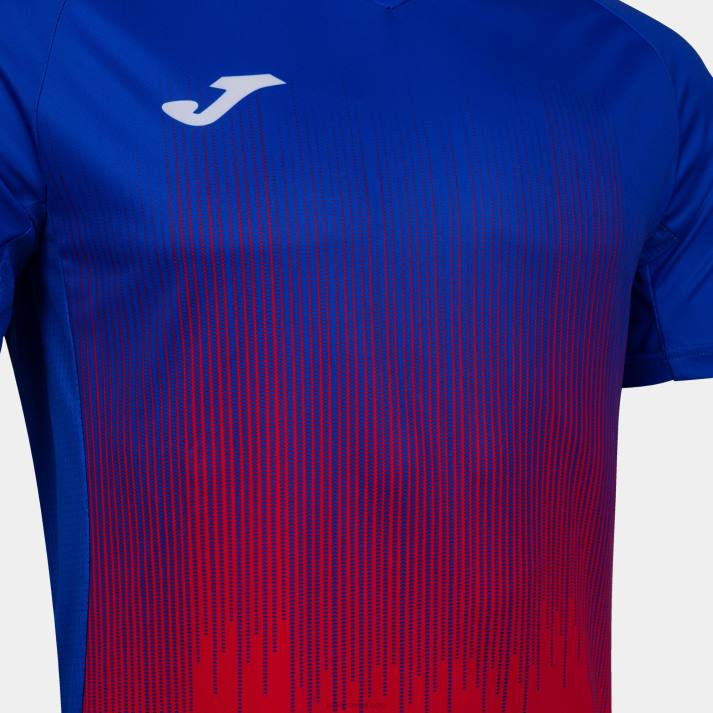 Joma 82P4R2857 أحمر أزرق ملكي قميص بأكمام قصيرة النمر الرابع رجال