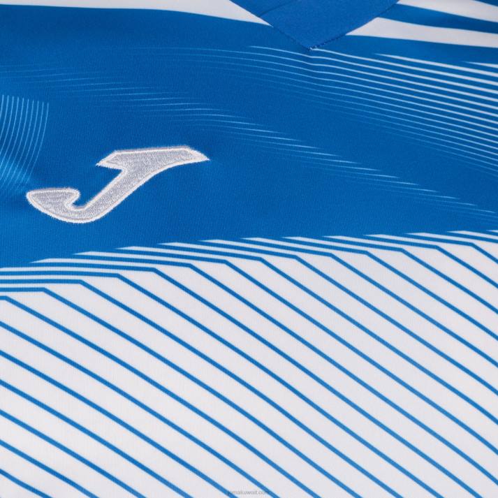 Joma 82P4R2878 أبيض أزرق ملكي قميص بأكمام قصيرة سوبر نوفا الثاني رجال