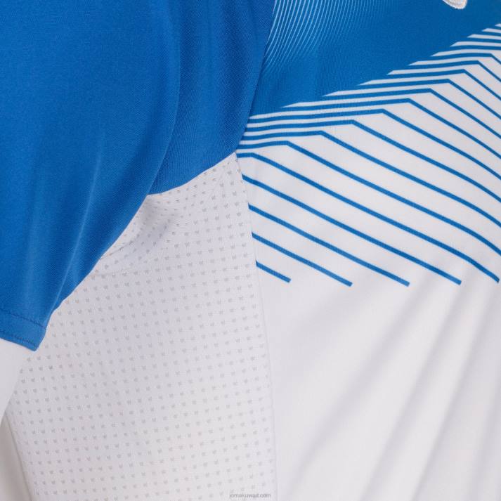 Joma 82P4R2878 أبيض أزرق ملكي قميص بأكمام قصيرة سوبر نوفا الثاني رجال