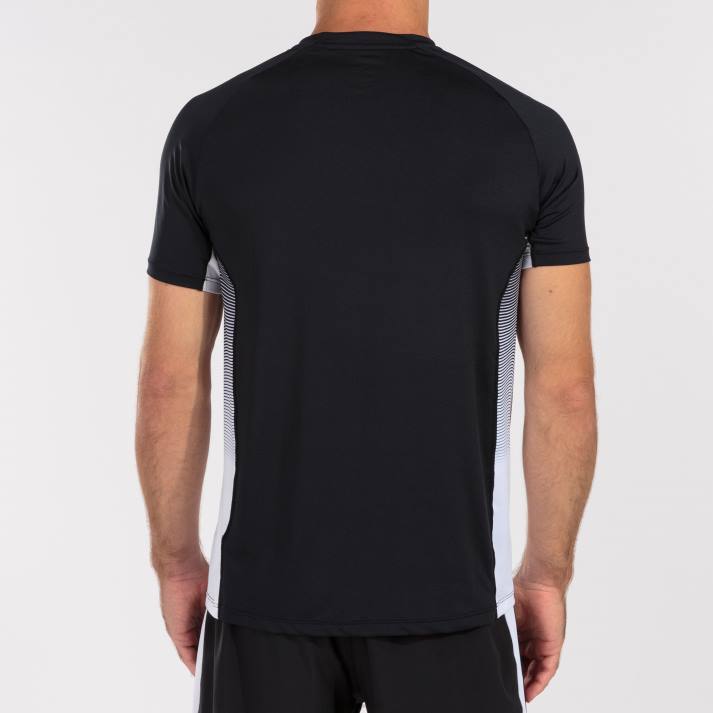 Joma 82P4R287 أسود أبيض رمادي قميص قصير الأكمام النخبة السابع رجال