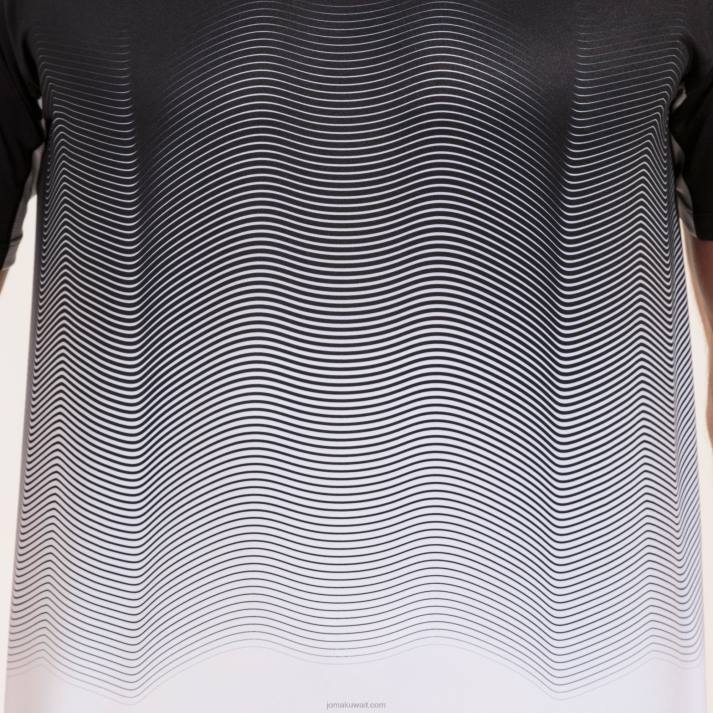 Joma 82P4R287 أسود أبيض رمادي قميص قصير الأكمام النخبة السابع رجال