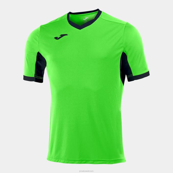 Joma 82P4R289 الجير الأسود قميص بطولة قصيرة الأكمام الرابع رجال