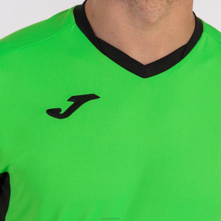 Joma 82P4R289 الجير الأسود قميص بطولة قصيرة الأكمام الرابع رجال