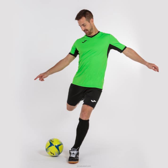 Joma 82P4R289 الجير الأسود قميص بطولة قصيرة الأكمام الرابع رجال