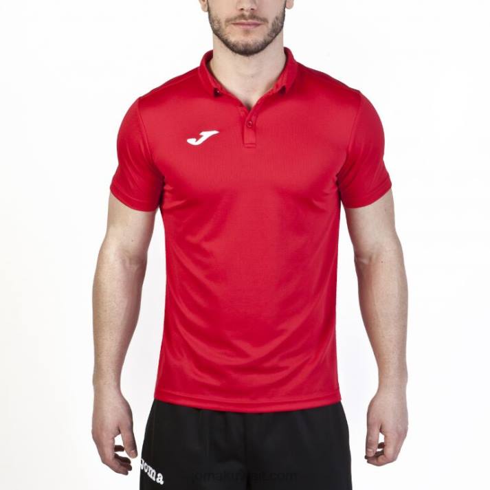 Joma 82P4R290 أحمر قميص بولو قصير الأكمام هواية رجال