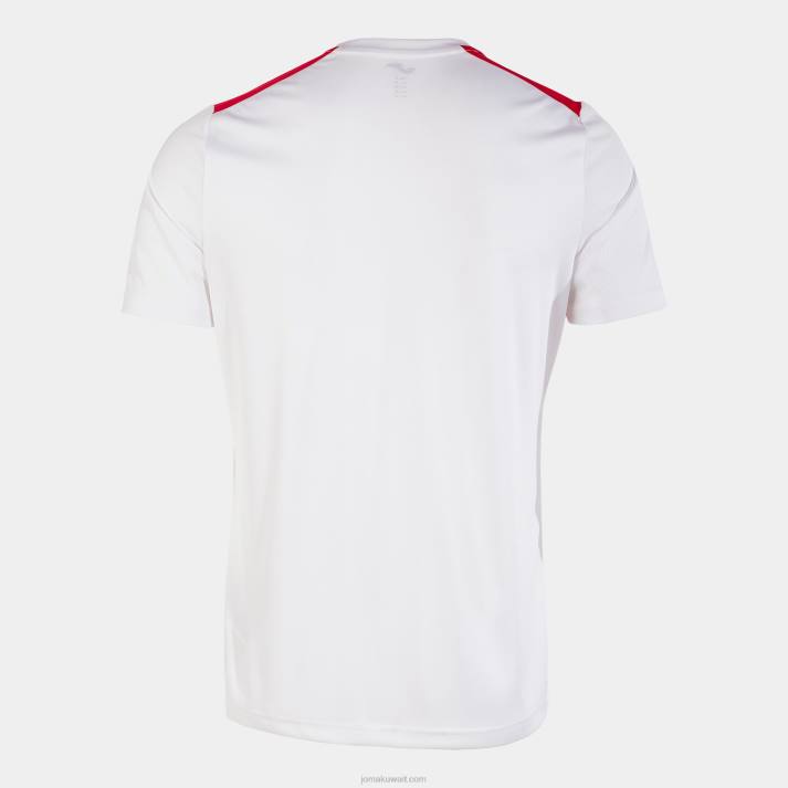 Joma 82P4R2910 أبيض أحمر قميص بطولة قصيرة الأكمام السابع رجال