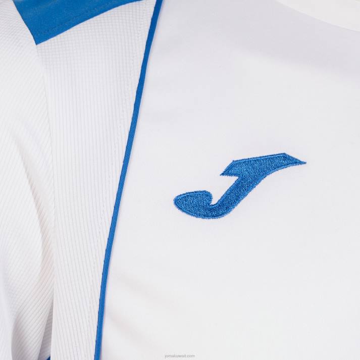 Joma 82P4R2916 أبيض أزرق ملكي قميص بطولة قصيرة الأكمام السابع رجال