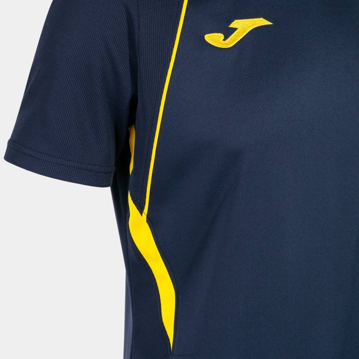 Joma 82P4R2917 الأزرق الداكن والأصفر قميص بطولة قصيرة الأكمام السابع رجال