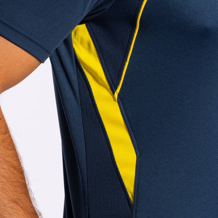 Joma 82P4R2917 الأزرق الداكن والأصفر قميص بطولة قصيرة الأكمام السابع رجال