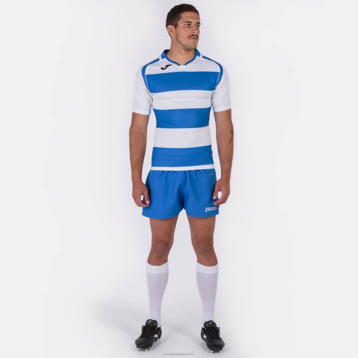 Joma 82P4R2935 أزرق ملكي أبيض قميص قصير الأكمام prorugby الثاني رجال