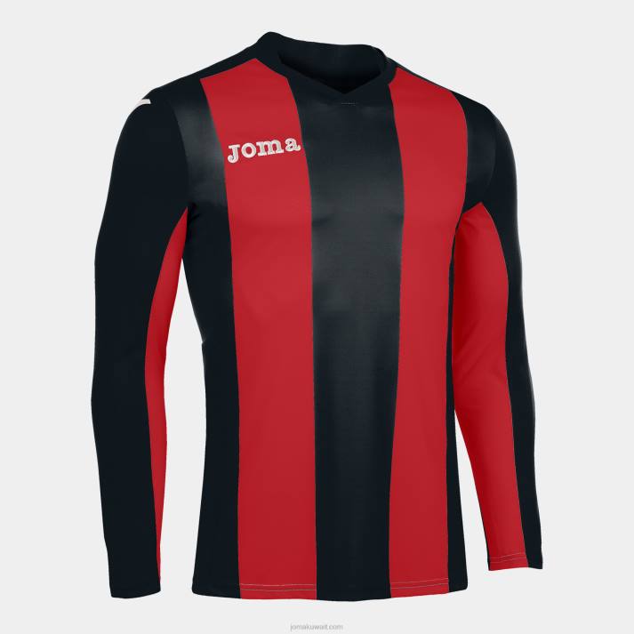 Joma 82P4R2936 أحمر أسود قميص بيزا كم طويل رجال