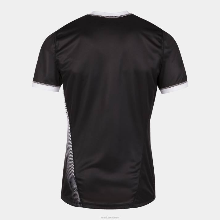 Joma 82P4R2944 أسود أبيض قميص قصير الأكمام الحسبة الثاني رجال